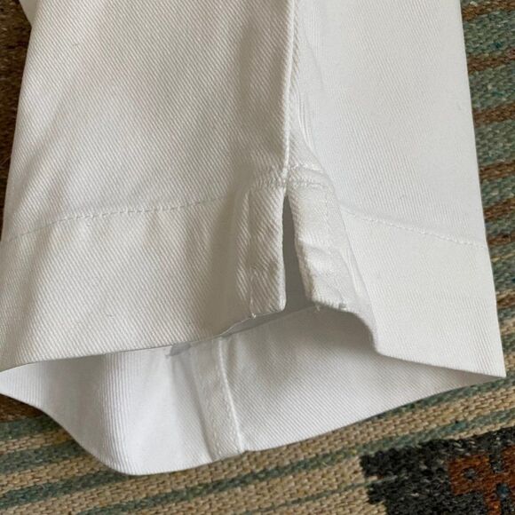 LL Bean Women’s High Waist Cotton Capri White Denim Pants - Picture 5 of 10